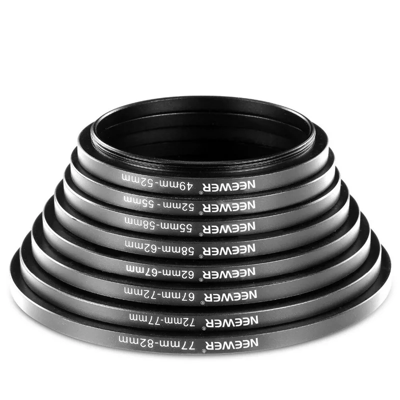Filtro step up anéis adaptador 49-82mm